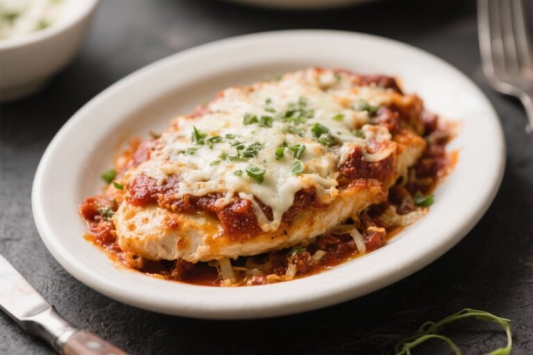 Healthy Low Calorie Skinny Chicken Parmesan – Crispy, Saucy, and Satisfying