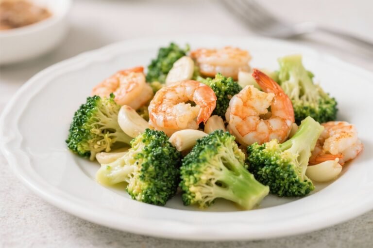 Healthy Low Calorie Garlic Shrimp & Broccoli – Quick, Flavorful, and Light