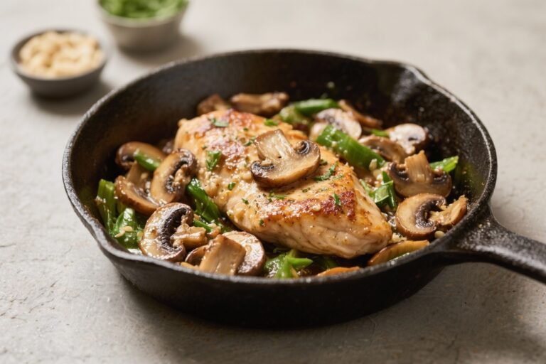Healthy Low Calorie Mushroom Chicken Skillet – Simple, Comforting, and Weeknight-Friendly