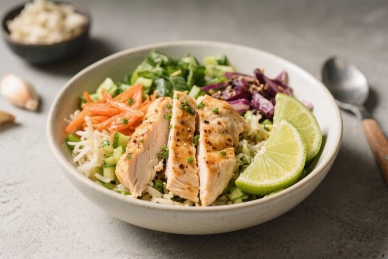 Healthy High Protein Garlic Lime Chicken Bowls – Bright, Balanced, and Satisfying