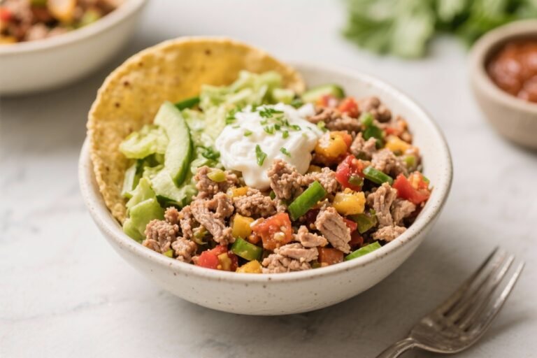 Healthy Low Calorie Ground Turkey Taco Bowls – Fresh, Filling, and Easy