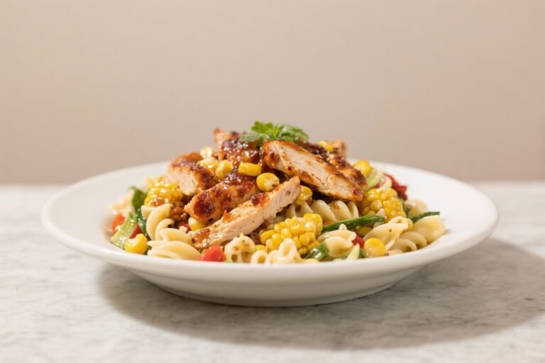BBQ Chicken & Sweet Corn Pasta Salad – A Sunny, Satisfying Crowd-Pleaser