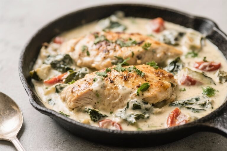 Skinny Creamy Tuscan Chicken (Guilt-Free!) – Light, Flavorful, and Weeknight Easy