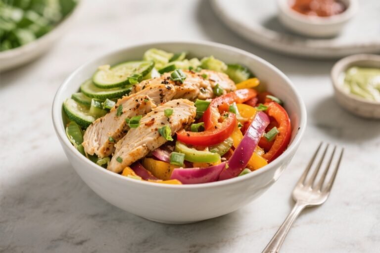 Healthy Low Calorie Chicken Fajita Bowls – Fresh, Flavorful, and Easy