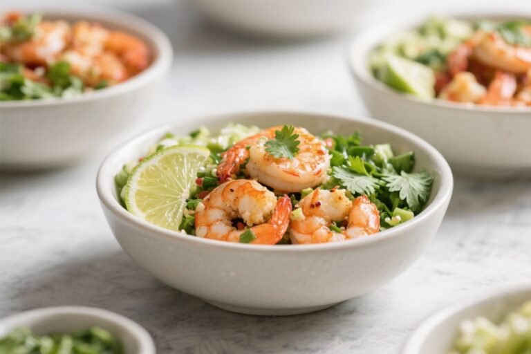 Healthy Low Calorie Cilantro Lime Shrimp Bowls – Fresh, Zesty, and Satisfying