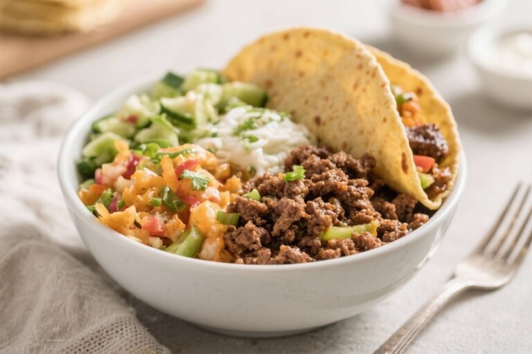 Healthy Ground Beef Burrito Bowls – A Fresh, Balanced Weeknight Favorite