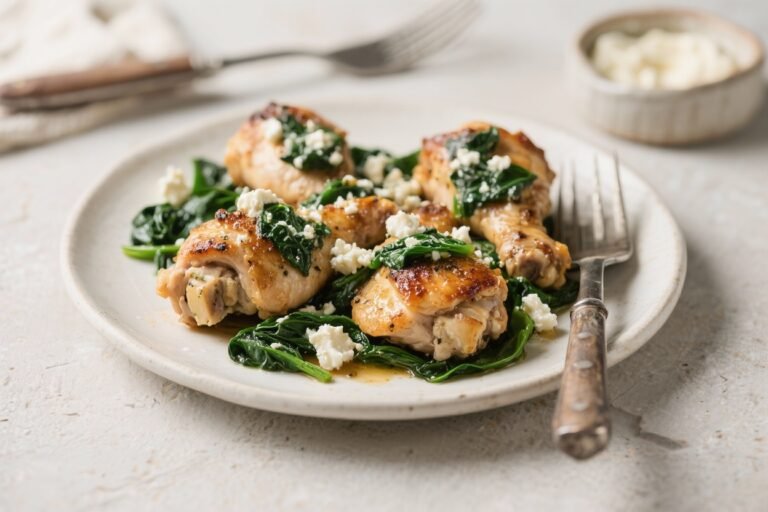 Spinach Feta Chicken Thighs – Juicy, Savory, and Weeknight-Friendly