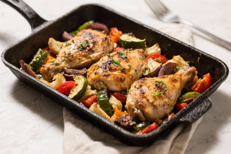 Healthy Low Calorie One-Pan Mediterranean Chicken – Easy, Flavorful, and Weeknight-Friendly