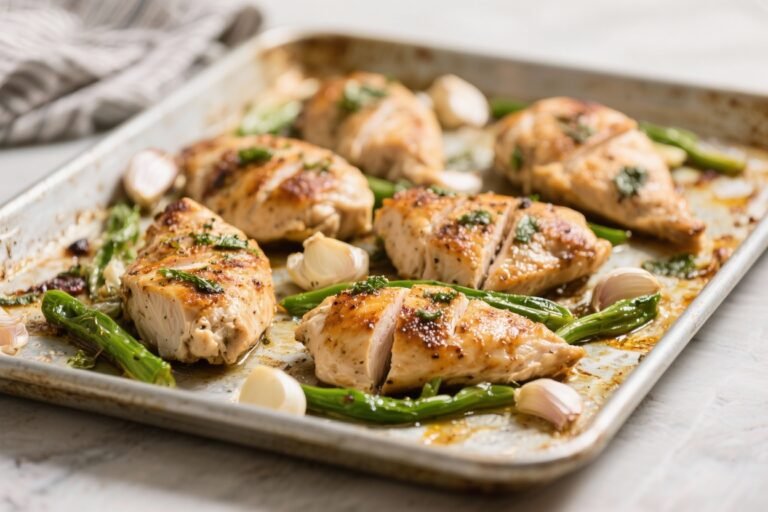 Healthy Low Calorie Sheet Pan Garlic Chicken – Simple, Flavorful, and Weeknight-Friendly
