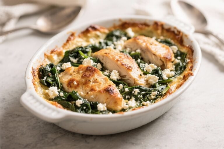 Chicken Spinach & Feta Bake – Simple, Cozy, and Packed With Flavor