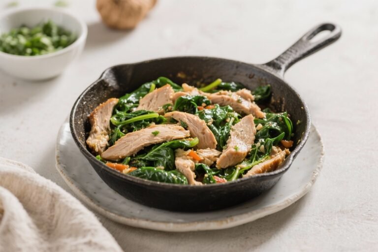 Healthy High Protein Turkey Spinach Skillet – Easy, Flavorful, Weeknight-Friendly