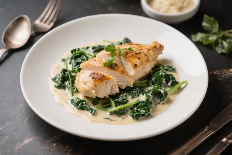 High Protein Creamy Spinach Chicken – A Comforting, Weeknight-Friendly Favorite