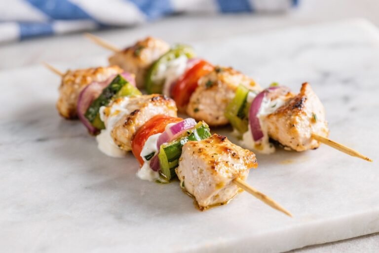 Greek Yogurt Marinated Chicken Skewers – Tender, Zesty, and Easy