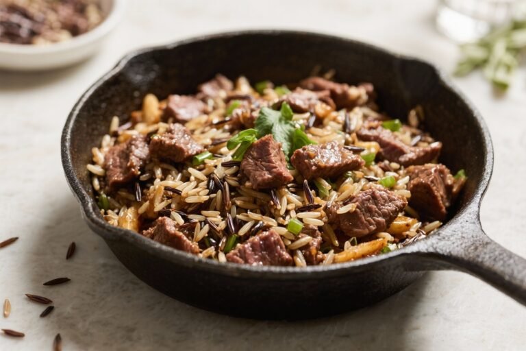 Clean Beef & Wild Rice Skillet – A Simple, Hearty One-Pan Dinner