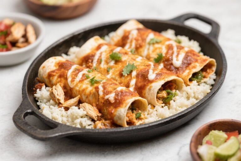 Chicken Enchiladas With Cauliflower Rice – A Lighter, Satisfying Weeknight Favorite