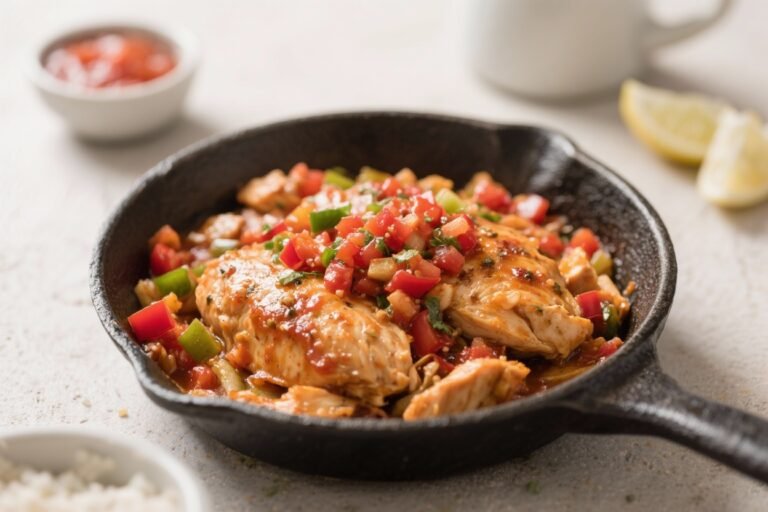 Fire-Roasted Salsa Chicken Skillet (Low-Cal!) – Fast, Flavorful, and Weeknight-Friendly