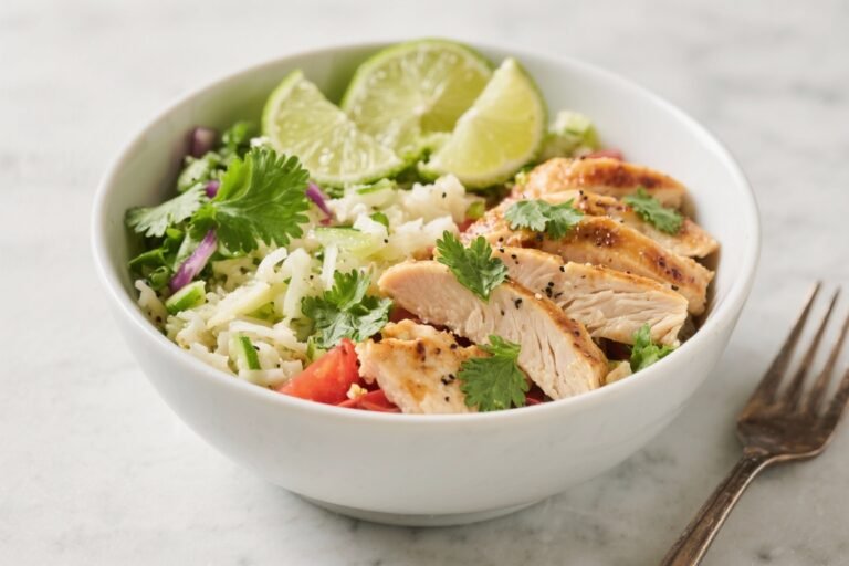 Healthy Low Calorie Cilantro Lime Chicken Bowls – Fresh, Bright, and Satisfying