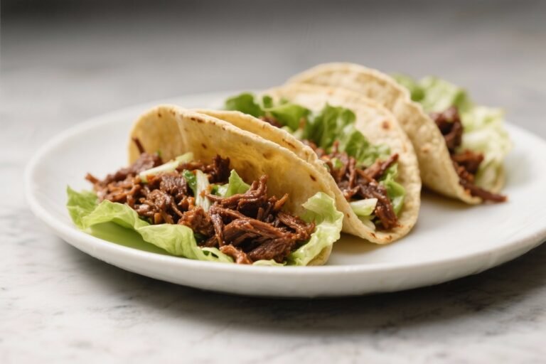 Shredded Barbacoa Beef Lettuce Tacos – Fresh, Flavorful, and Easy