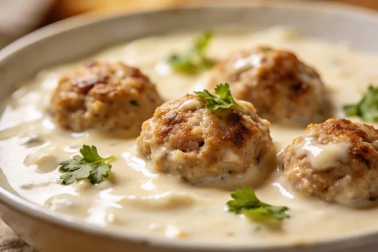 Turkey Meatballs in Cream Sauce