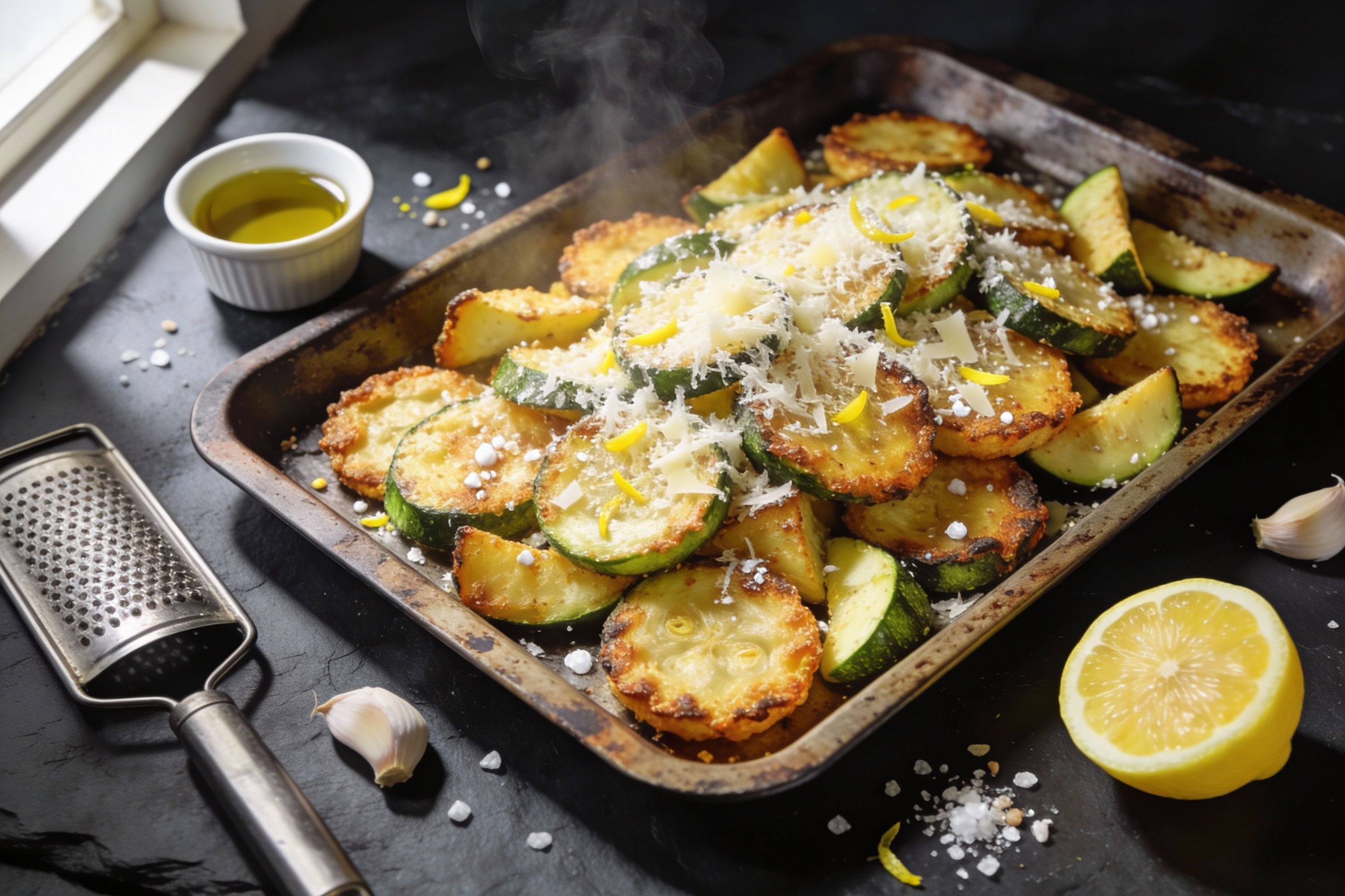 Crispy Lemon Parmesan Roasted Zucchini That Wows