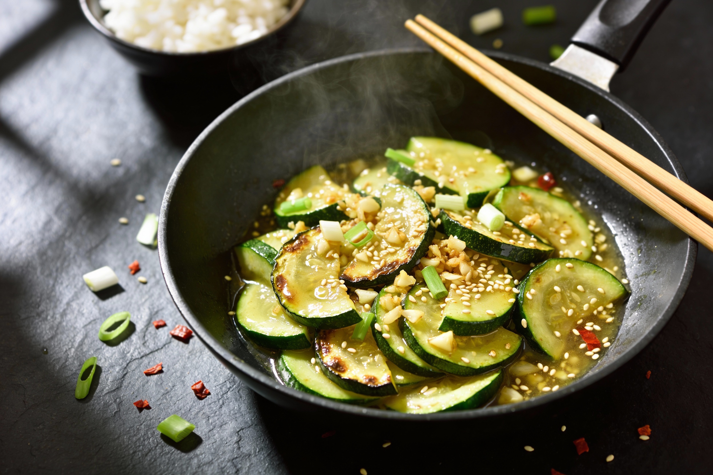 12-Minute Zucchini Stir-Fry with Sesame Garlic