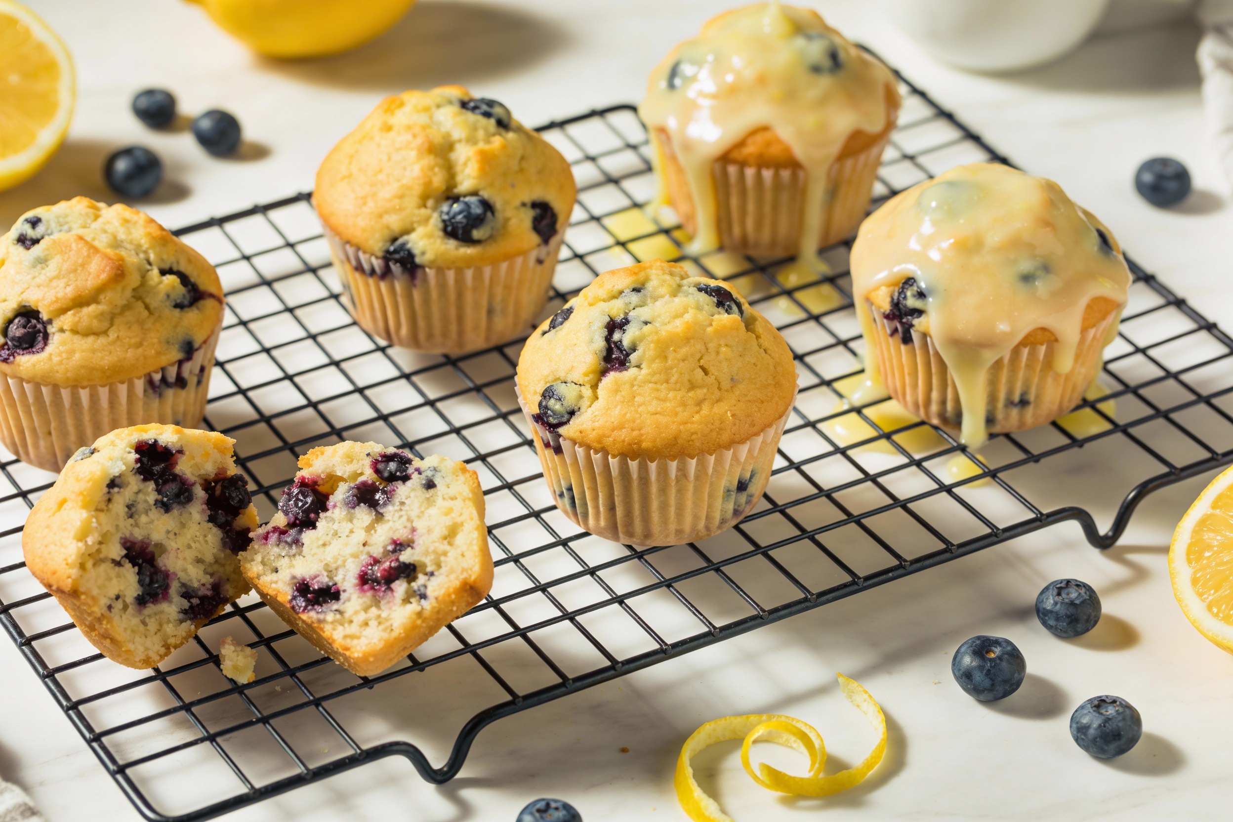 Lemon Blueberry Muffins That Rise Tall and Taste Sunny