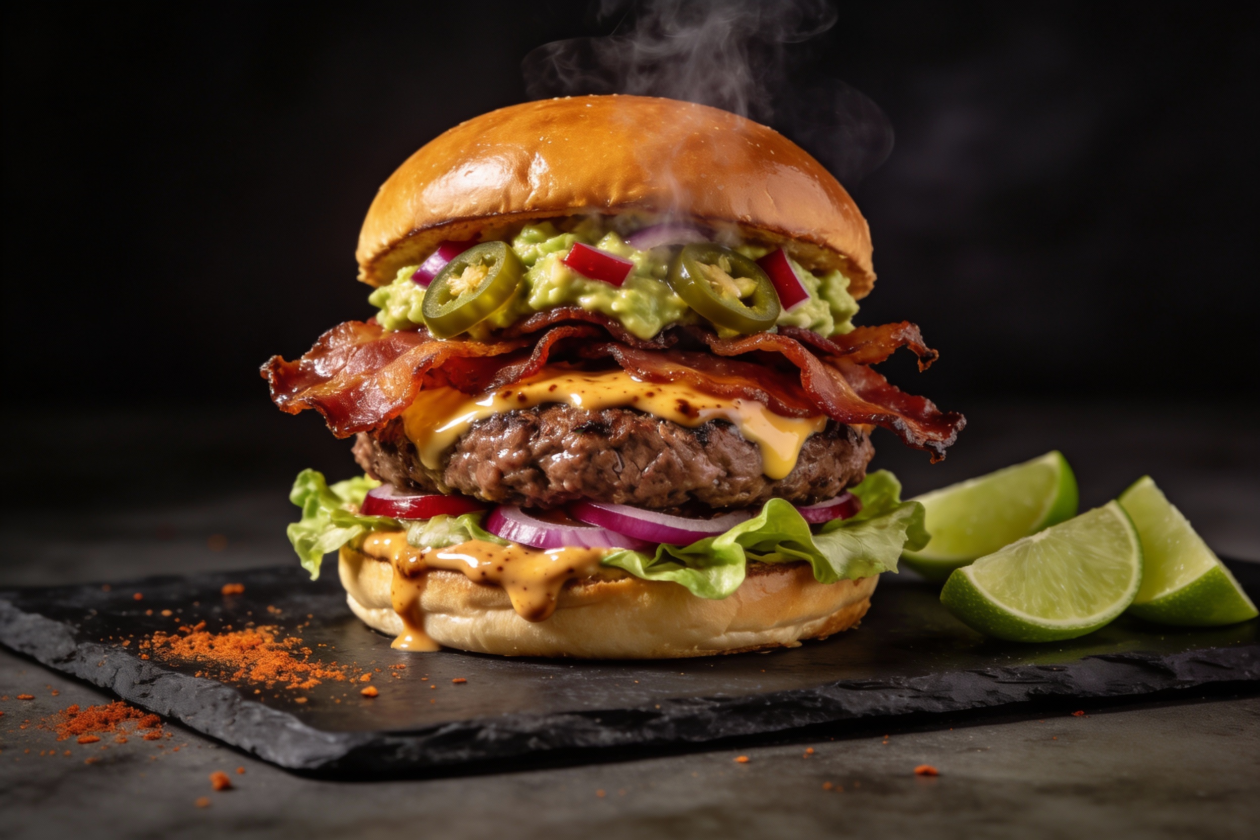 Smoky Bacon Guacamole Burger That Totally Slaps