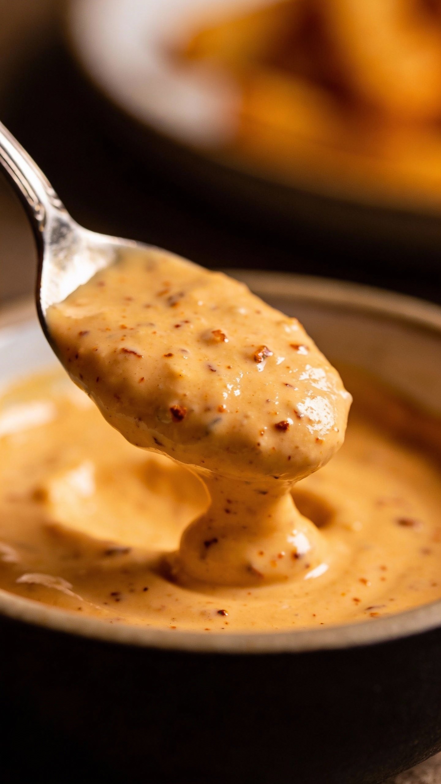 spoonful of chipotle mayo with visible smoky flecks