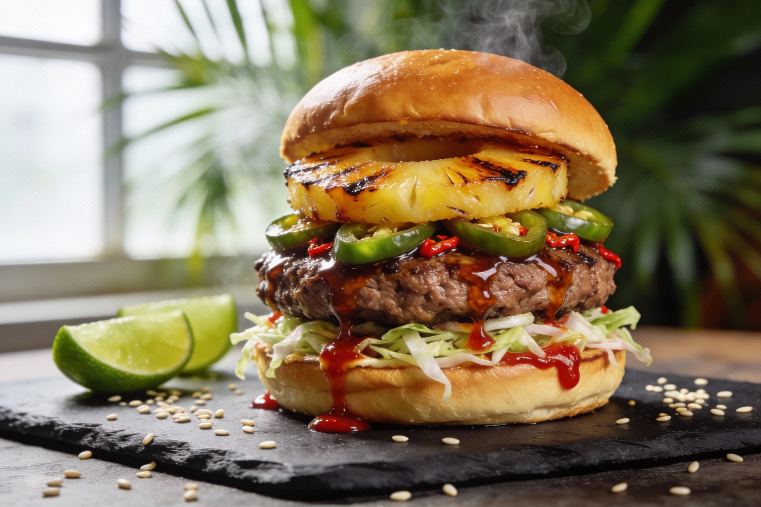 Spicy Pineapple Teriyaki Burger That Tastes Like Vacation