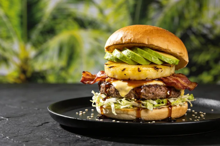 Hawaiian Keto Burger with Grilled Pineapple