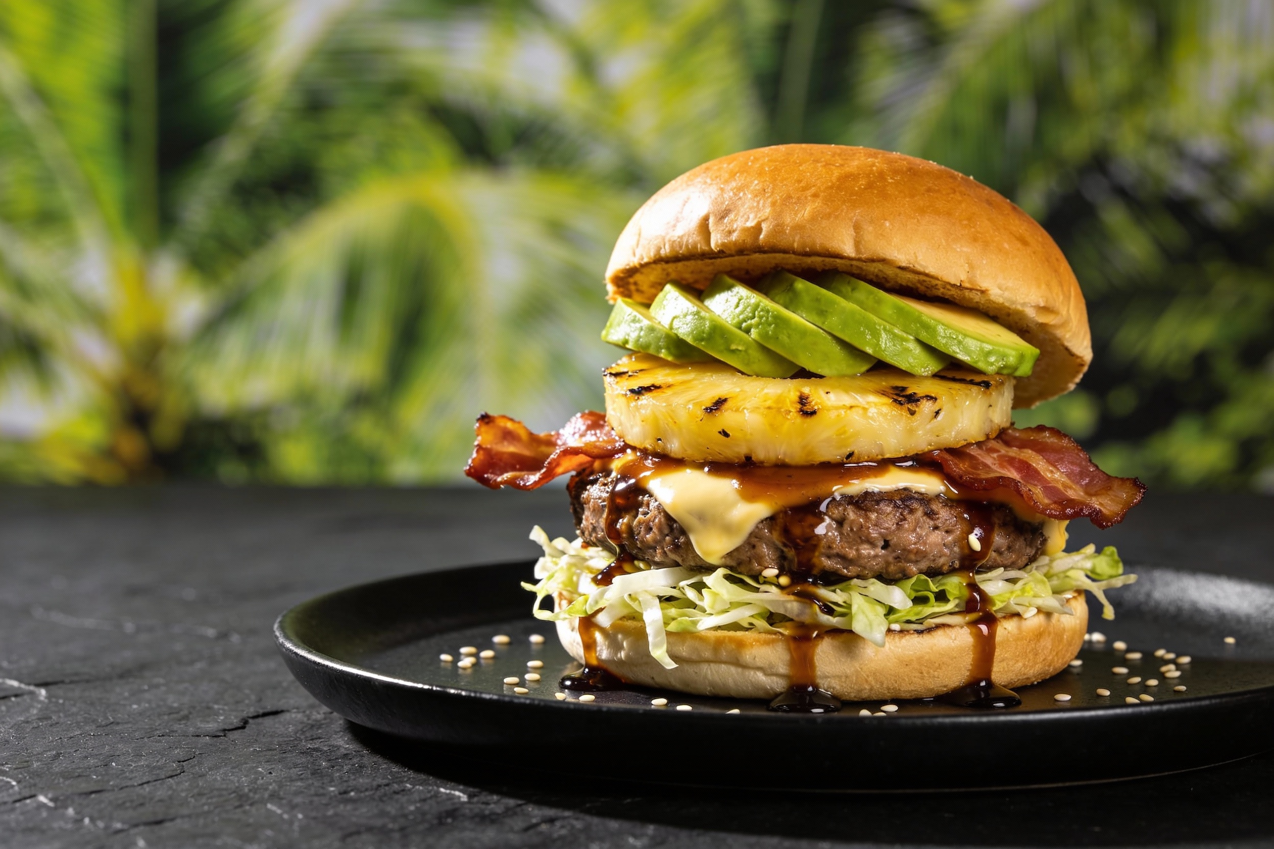 Hawaiian Keto Burger with Grilled Pineapple