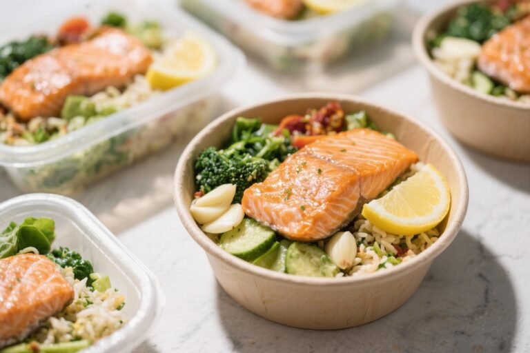 Low Calorie Meal Prep Lemon Garlic Salmon Bowls – Fresh, Bright, and Ready for the Week