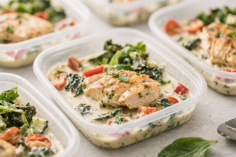 Low Calorie Meal Prep Creamy Tuscan Chicken (Lightened Up) – Comfort Food That Fits Your Goals