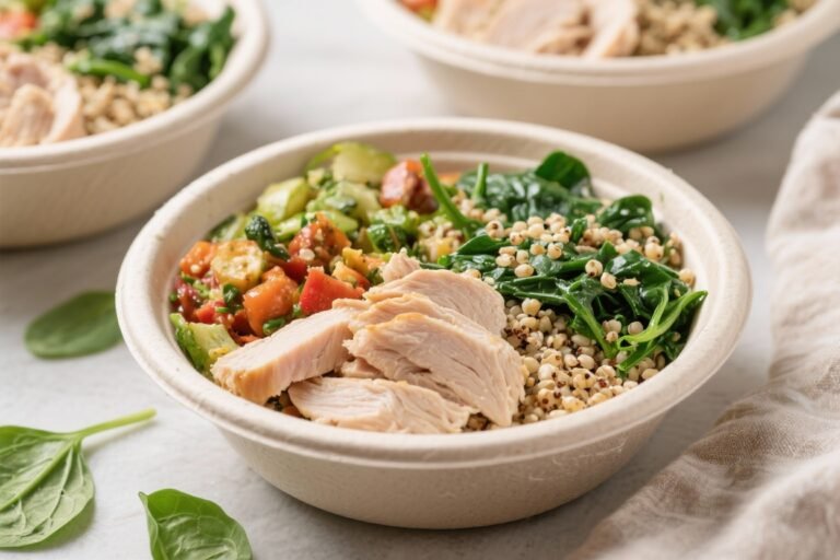 Low Calorie Meal Prep Turkey, Spinach & Quinoa Bowls – Simple, Fresh, and Satisfying