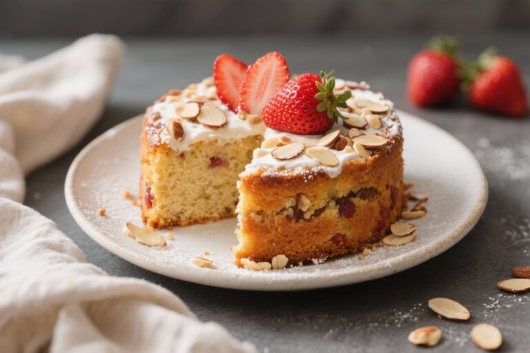 Keto Strawberry Almond Breakfast Cake – Light, Tender, and Low-Carb