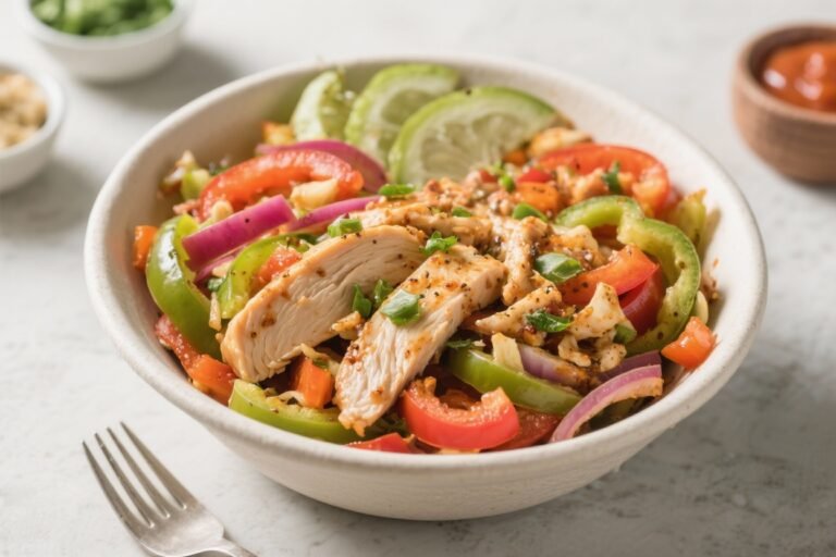 High Protein Low Calorie Chicken Fajita Bowls – Fresh, Flavorful, and Meal Prep Friendly