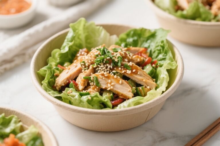Low Calorie Meal Prep Asian Sesame Chicken Lettuce Bowls – Fresh, Fast, and Flavorful
