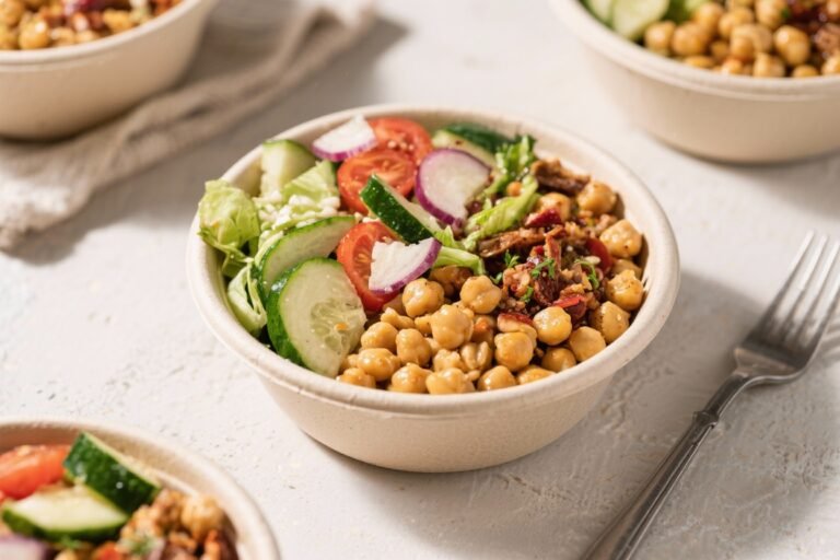 Low Calorie Meal Prep Mediterranean Chickpea Bowls – Fresh, Filling, and Easy