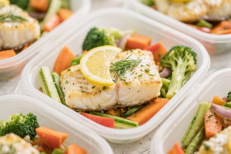 Low Calorie Meal Prep Lemon Dill Cod With Veggies – Fresh, Light, and Easy