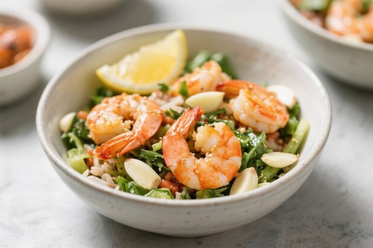 High Protein Low Calorie Garlic Lemon Shrimp Bowls – Bright, Fresh, and Satisfying