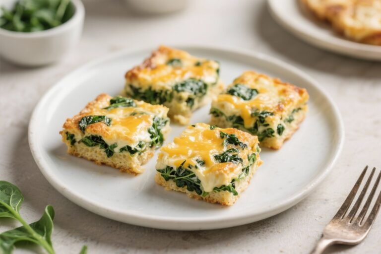 Keto Cheesy Spinach Breakfast Squares – Easy, Low-Carb, and Make-Ahead Friendly