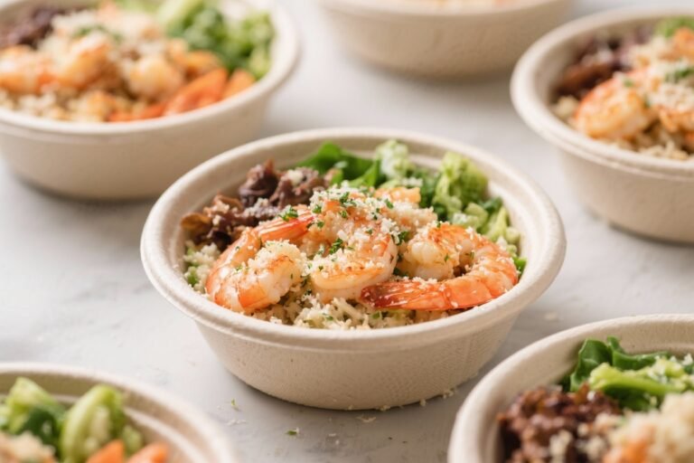Low Calorie Meal Prep Garlic Parmesan Shrimp Bowls – Easy, Fresh, and Satisfying