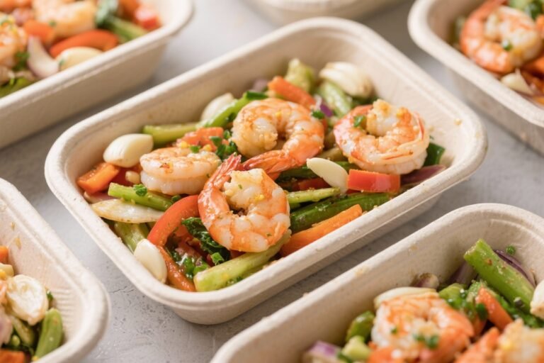 Low Calorie Meal Prep Garlic Shrimp with Veggies – Fast, Fresh, and Flavorful