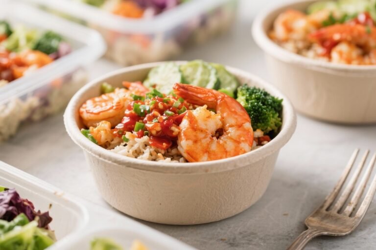 Low Calorie Meal Prep Sweet Chili Shrimp Bowls – Simple, Fresh, and Flavor-Packed