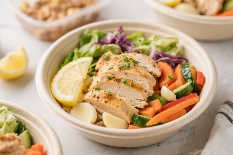 Low Calorie Meal Prep: Garlic Lemon Chicken & Veggie Bowls – Easy, Fresh, and Satisfying
