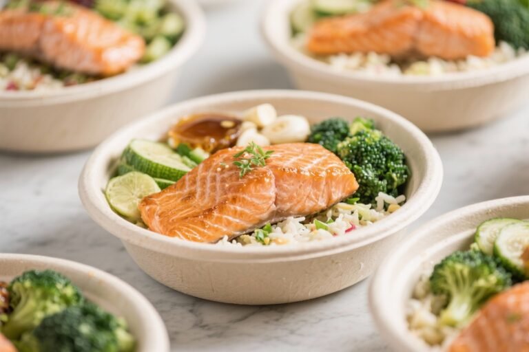Low Calorie Meal Prep Honey Garlic Salmon Bowls – Simple, Fresh, and Satisfying