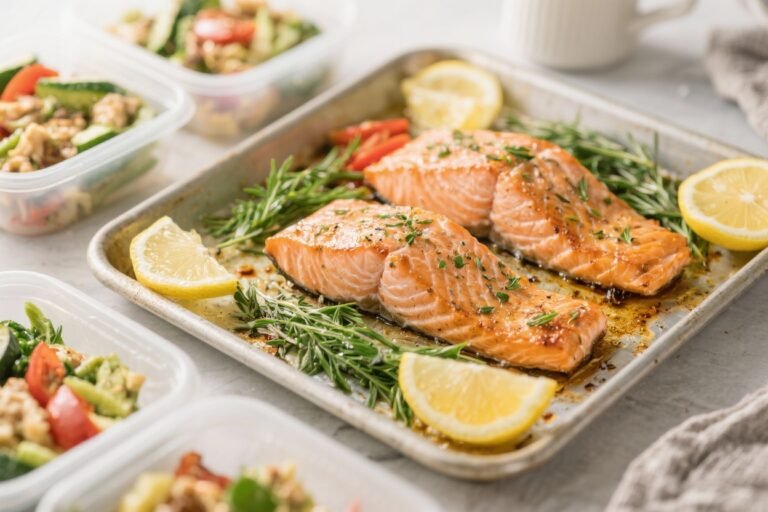 Low Calorie Meal Prep Sheet Pan Lemon Herb Salmon – Easy, Fresh, and Ready for the Week
