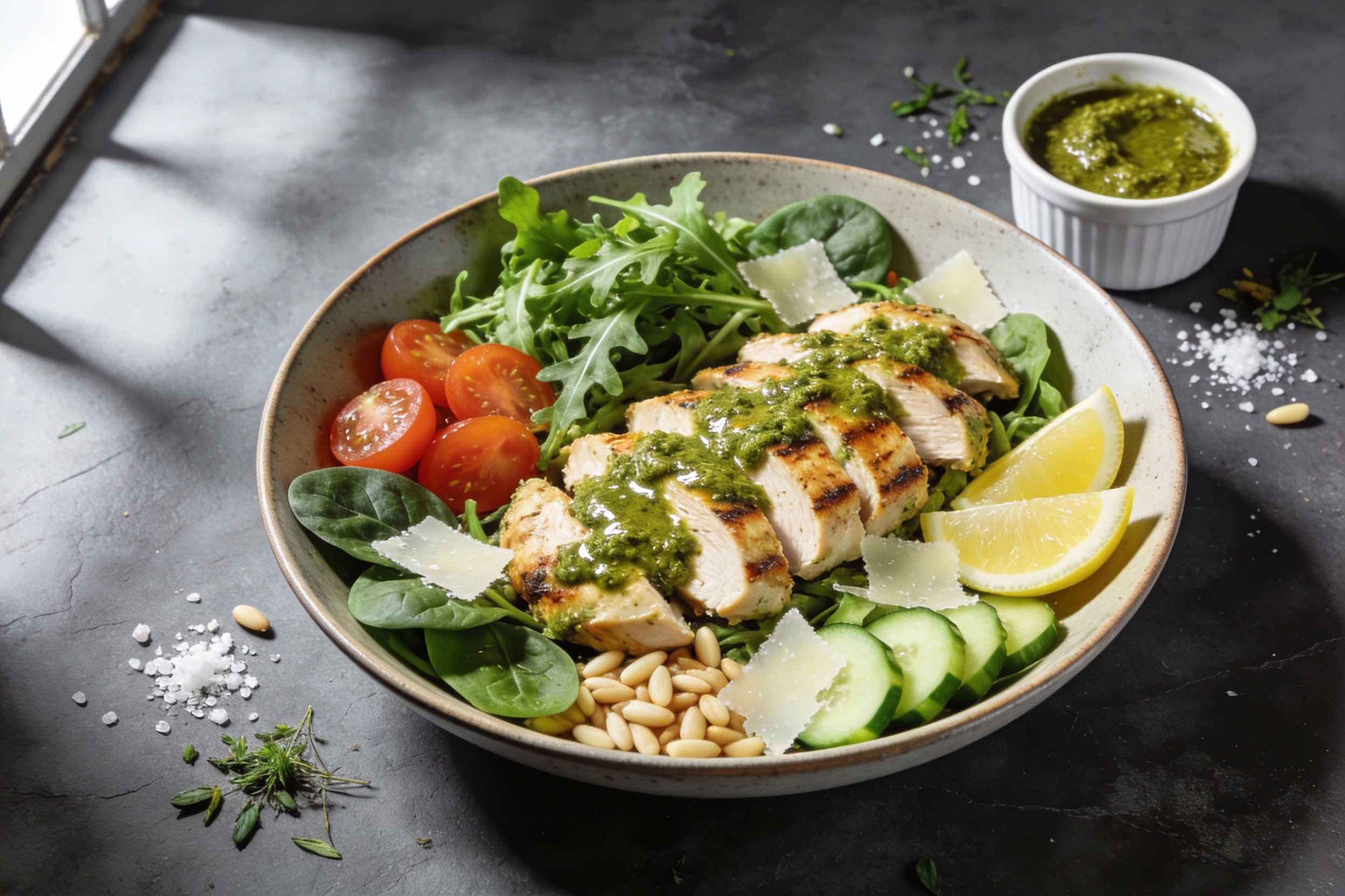 Pesto Chicken High-Protein Salad That Actually Satisfies
