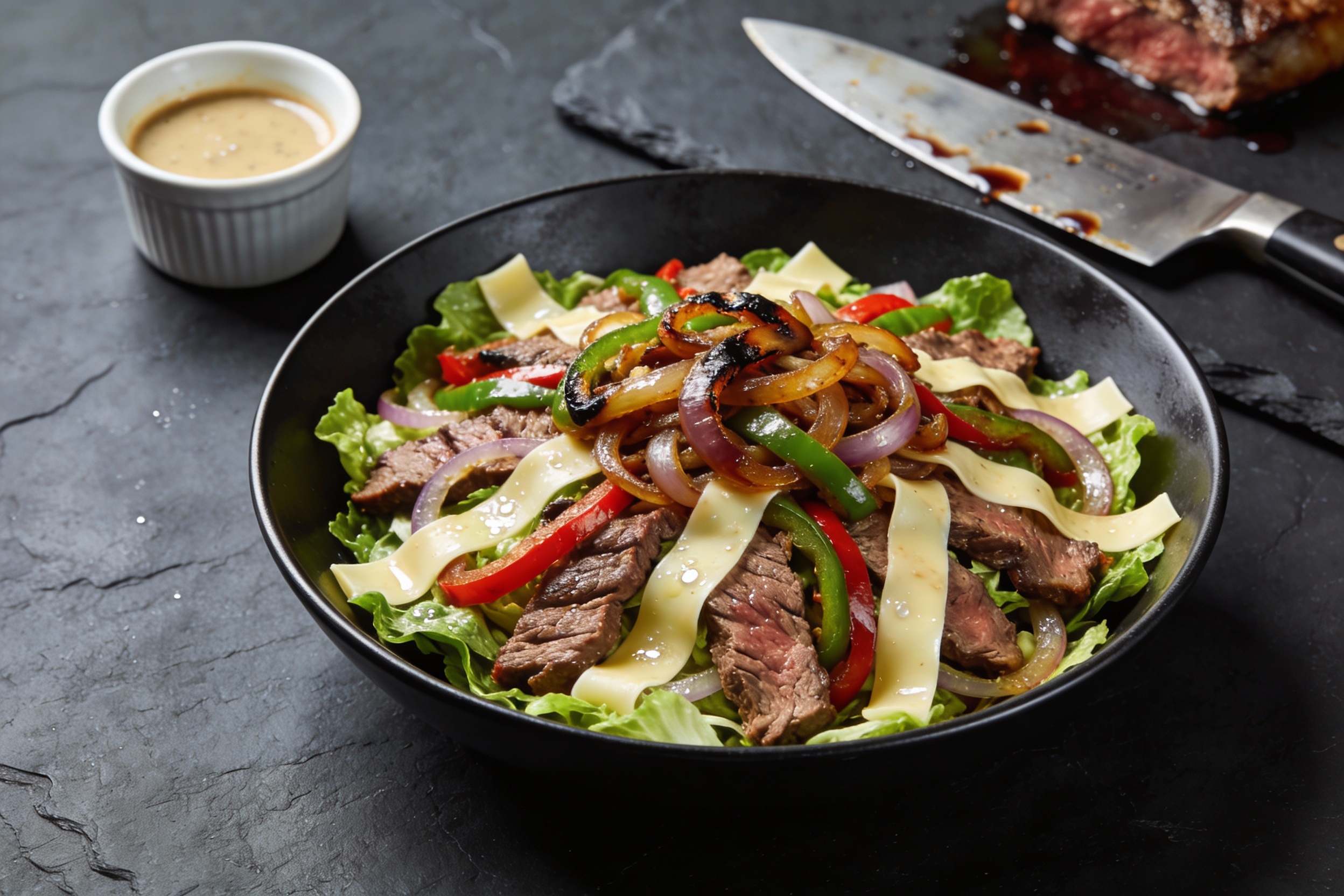 High-Protein Philly Cheesesteak Salad That Actually Slaps