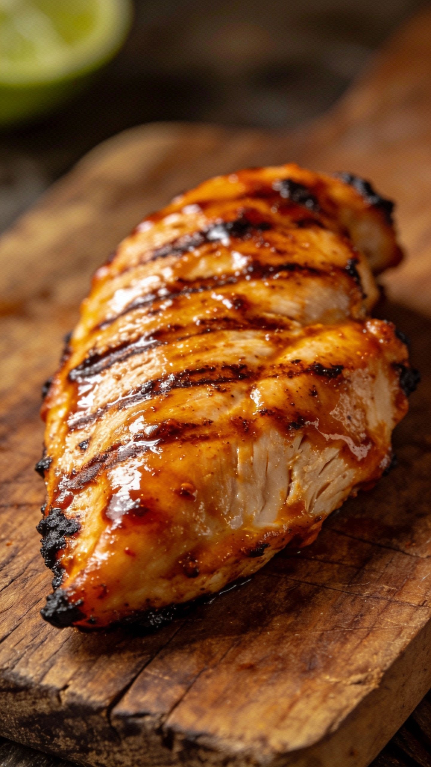 single grilled chicken breast glazed in chipotle-lime dressing